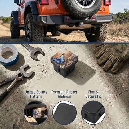 Trailer Hitch Cover 2 Inch Square Receiver Hitch Cover Rubber Tube Plug - Image 3