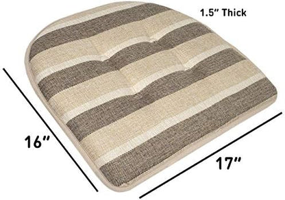 Chair Cushion Memory Foam Pads Tufted Slip Non Skid Rubber Back U-Shaped 17" x - Image 4