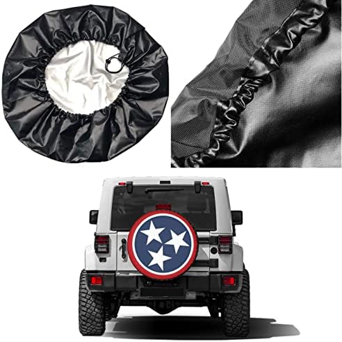 Tennessee Tri Star Flag Spare Tire Cover Dust-Proof Wheel Tire Cover Fit Trailer - Image 5