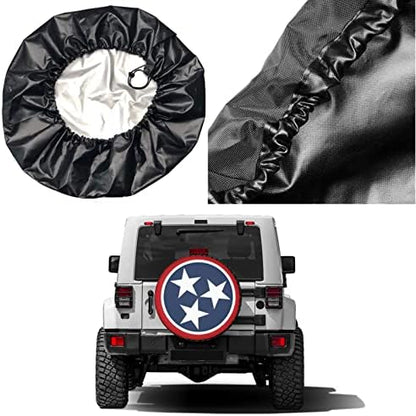Tennessee Tri Star Flag Spare Tire Cover Dust-Proof Wheel Tire Cover Fit Trailer - Image 5
