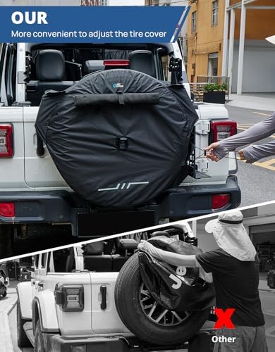 JOYTUTUS Spare Tire Cover with Camera Hole Compatible with 2007-2026 Wrangler - Image 3