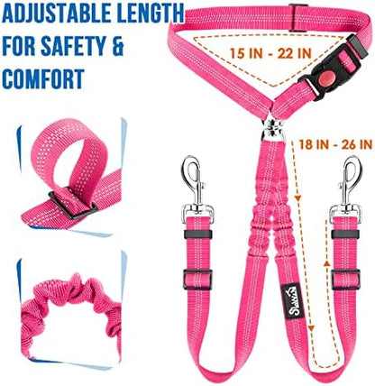 Lukovee Double Dog Car Seat Belt, No Tangle Headrest Restraint - Image 6