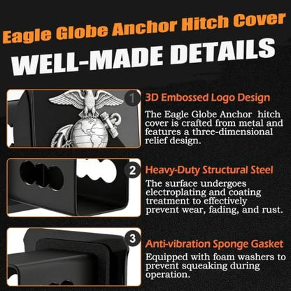 Marine Corps Eagle Globe Anchor Trailer Hitch Cover - Image 4