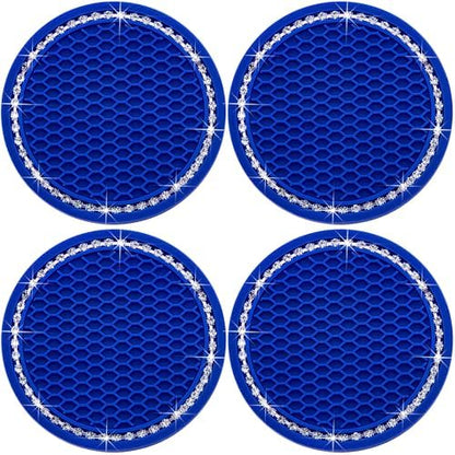 4PCS Bling Cup Holder Coaster, 2.75 Inch Auto Car Cup Holder Insert Coasters by MEAJOO