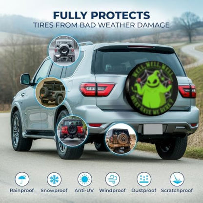 GENANY Spooky Horror Art Halloween PVC Leather Spare Tire Cover Size 16 - Image 3