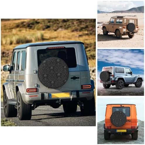 Skull Spare Tire Cover Waterproof Wheel Cover 16 Inch Universal Fit - Image 4