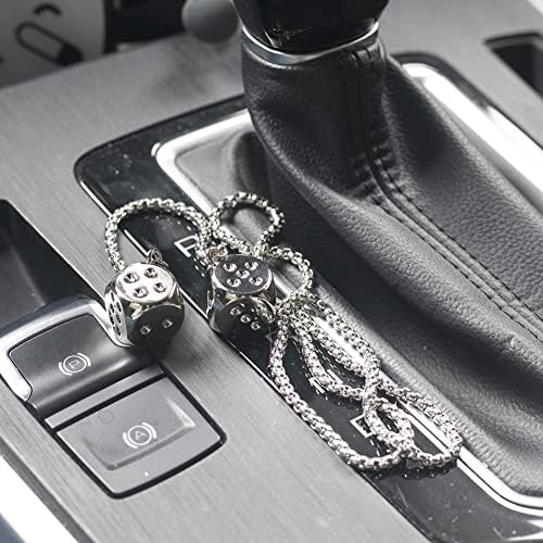 Creative Hanging Dice with Dots Car Metal Pendant Rear View Mirrors Charms - Image 7