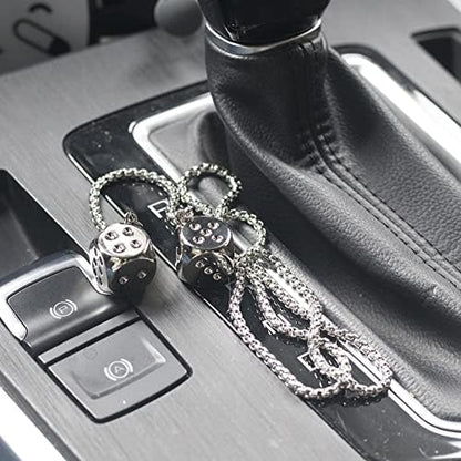 Creative Hanging Dice with Dots Car Metal Pendant Rear View Mirrors Charms - Image 7