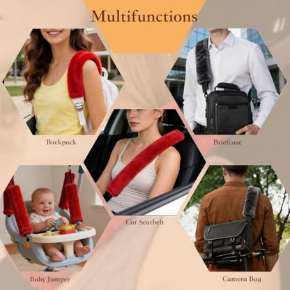 Amooca 25.6in Extra Long Furry Universal Car Seatbelt Cover Shoulder Pad - Image 6