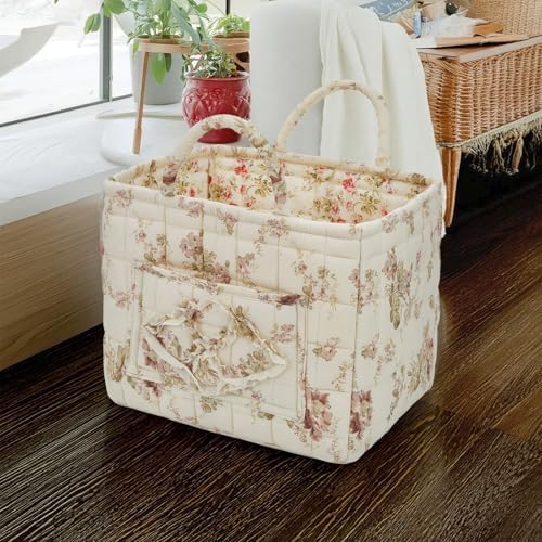 Car Storage Basket for Back Seat, Aesthetic Fabric Storage Basket for Clothes - Image 4