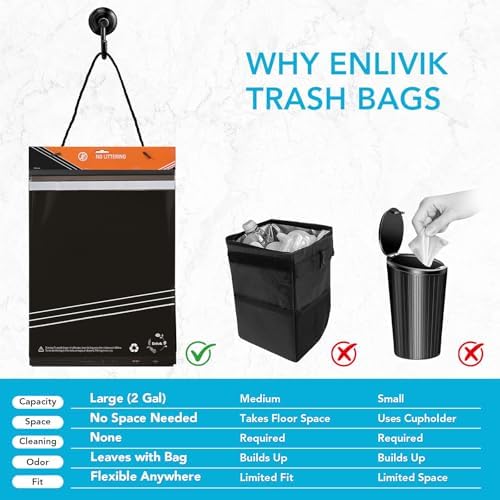 50 Pcs Disposable Car Trash Bags – Leakproof & Odor Seal - Image 2