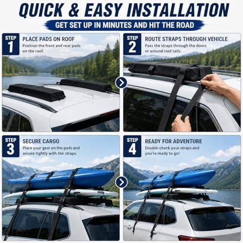 Universal Soft Roof Rack Pads for Rivian R1S Tri-Motor Max Pack AWD 2022-Present - Image 3