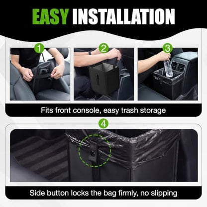 BFXM Car Trash Can, 2.8 Gallons Car Garbage Bag Hanging - Image 3