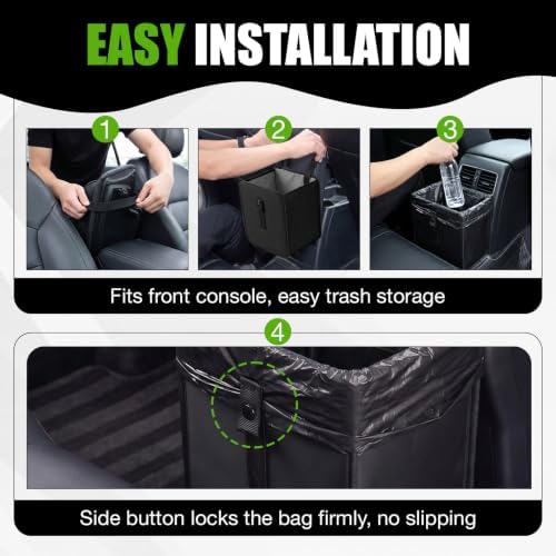 BFXM Car Trash Can, 2 Gallons Car Garbage Bag Hanging - Image 3