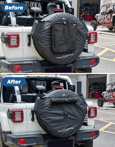 JOYTUTUS Spare Tire Cover with Camera Hole Compatible with 2007-2026 Wrangler - Image 6