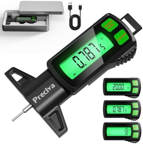 Preciva Rechargeable Tire Tread Depth Gauge, Touch Screen Digital Tire Depth by FindtheToolsYouWant