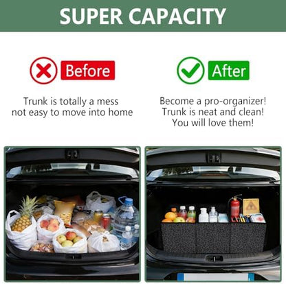 ALAZA Gray Leopard Cheetah Car Trunk Organizer and Storage - Image 4
