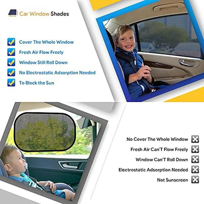 Car Window Shades，for Baby/Camping UV-Protection 2PCS XL 63''x28'' - Image 4