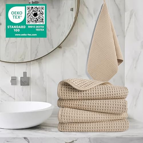 POLYTE 430 GSM Poly Blend Microfiber Quick Dry Waffle Hand Towel, 16x30 in - Image 2