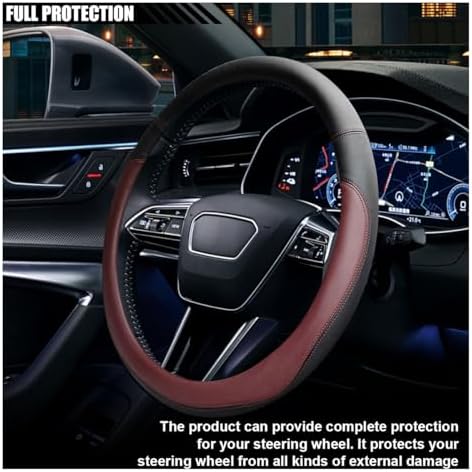 LAINLOY 15" Car Steering Wheel Cover, Microfiber Leather Cover - Image 4