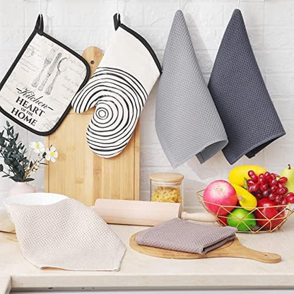 Homaxy 100% Cotton Waffle Weave Kitchen Dish Cloths 6-Pack, Mixed Color - Image 6