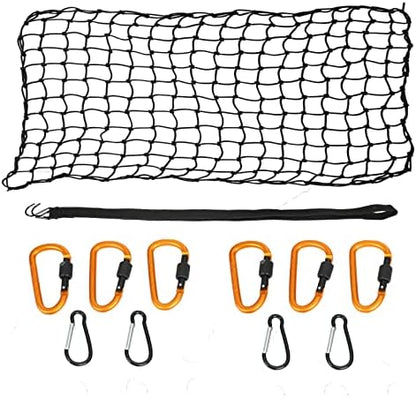 Truck Bed Cargo Net 2' x 3', Stretches to 4' x 6' by KAFLLA