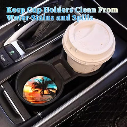 Jeffdad Car Cup Holder Coasters, 2 Pack Absorbent Ceramic Coaster 2.56" - Image 3