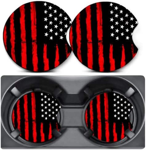 2 Pack American Flag Car Coasters by Unknown