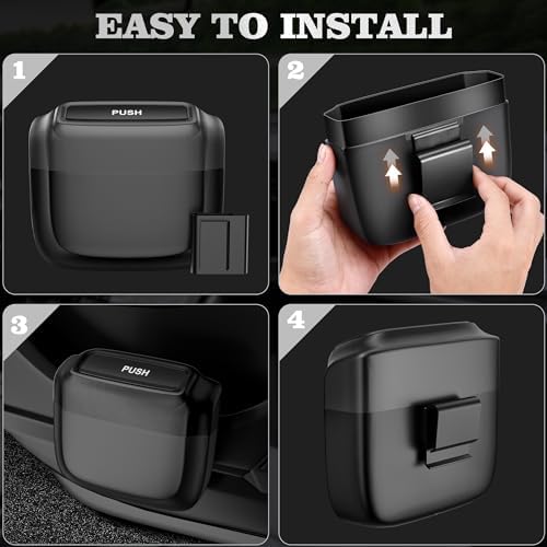 2 Pack Car Trash Can with Lid, Built-in Storage Garbage Bag - Image 6