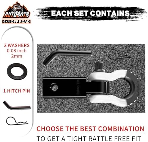 AUTOBOTS Tow Hitch Receiver 2" Shackle Hitch Receiver White - Image 2