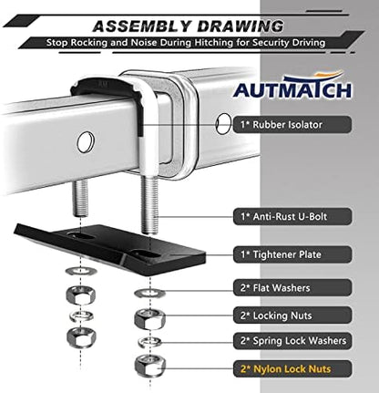 AUTMATCH Hitch Tightener Anti-Rattle Clamp - Image 3