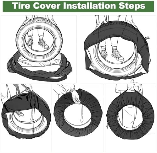 4 Pack Seasonal Tire Tote, 700D Spare Tire Cover - Image 7
