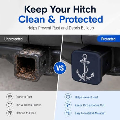 Anchor Hitch Cover Receiver Tube Hitch Plug Nautical Anchor Navy Blue Tow Hitch - Image 5