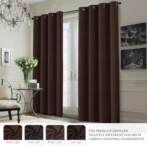 Yakamok Brown 100% Blackout Curtain Panels 63 inches, 2 Panels - Image 7