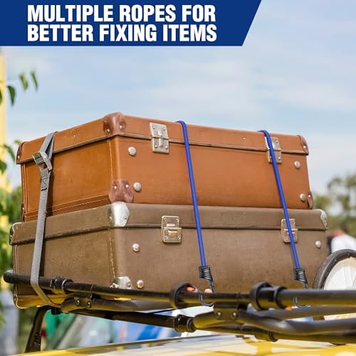 WORKPRO 24" Bungee Cords with Hooks, 4 Pack Heavy Duty Outdoor Bungee Strap - Image 5