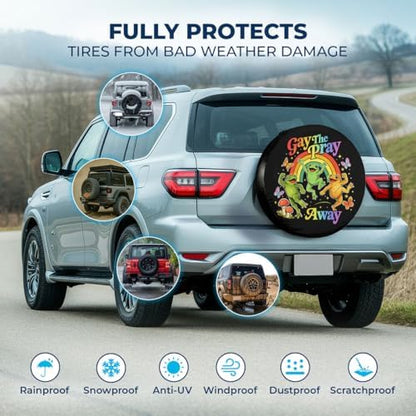 GENANY Rainbow Frog Pride Thick PVC Leather Spare Tire Cover Size 17 - Image 3
