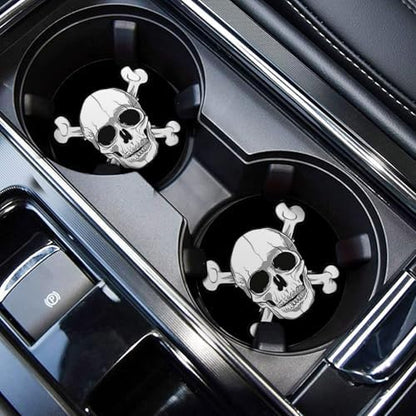 Car Cup Holder Coaster for Anime Skull Skeleton Silicone 2.75" Car Coaster Car - Image 3