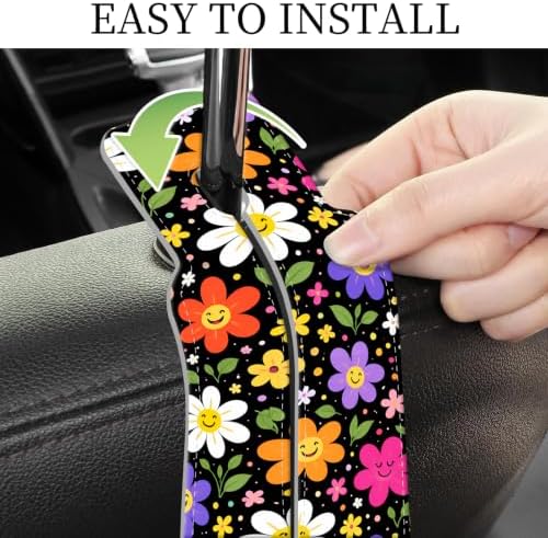 PU Leather Car Seat Hook, Storage Headrest Hanger, Cute Car Backseat Organizer - Image 5