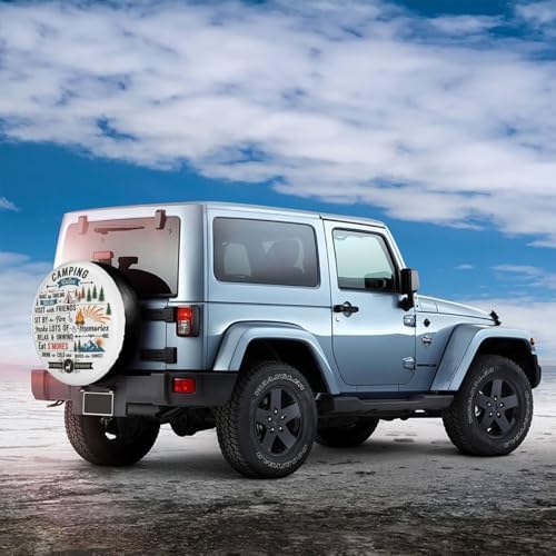 Camping Rules Spare Tire Cover Universal Fit 14 inch RV SUV Truck - Image 4