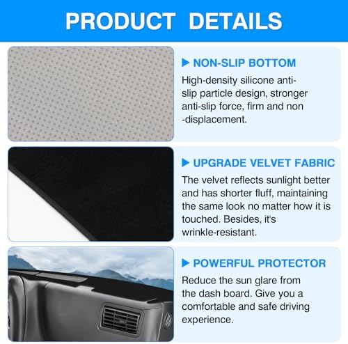 Autorder Dashboard Cover Mat for 1994-1997 Chevrolet Chevy S10 Blazer/GMC Jimmy - Image 6