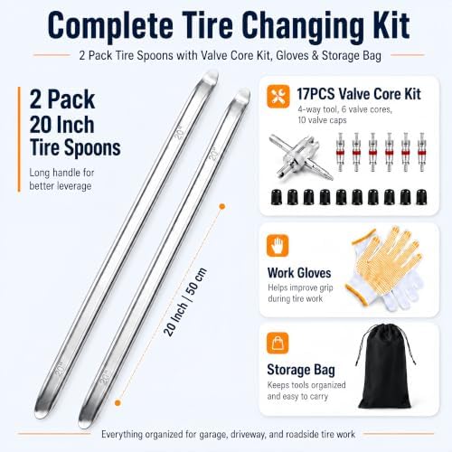 COZILO 20 Inch Tire Spoons, 2 Pack Heavy Duty Tire Irons - Image 6