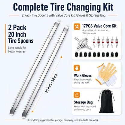COZILO 20 Inch Tire Spoons, 2 Pack Heavy Duty Tire Irons - Image 6