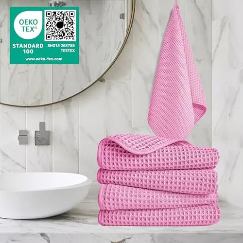 POLYTE 430 GSM Poly Blend Microfiber Quick Dry Waffle Hand Towel, 16x30 in - Image 2