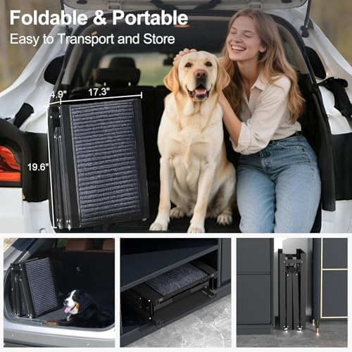 Dog Ramp for Car Truck 63" L × 17" W, Pet Ramp Lightweight Foldable - Image 5