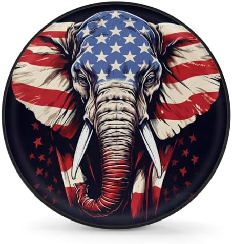 Spare Tire Cover for RV Trailer, American Elephant Tire Covers Universal Fit by Unknown