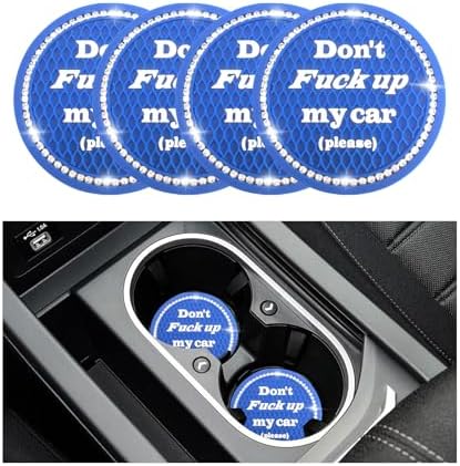 4 PCS Bling Car Cup Coaster, 2.75 Inch Anti-Slip Cup Holder Insert Coasters by Sylvil