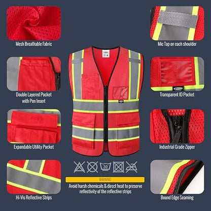 JKSafety Safety Vest for men women Hi Vis Vest - Image 2
