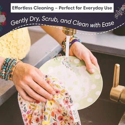 Microfiber Hand Towel & Washcloth Set, Double-Sided Waffle Weave Set of Two - Image 5