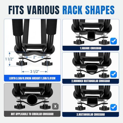 Forluck Kayak Roof Rack J-Bar Carrier, Universal Roof Mount Rack - Image 6