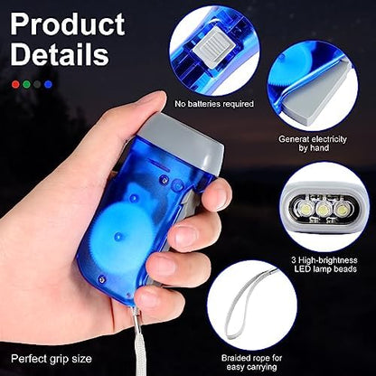 48 Pcs Hand Crank Flashlight No Battery Required Torch Light Manual Press - Image 3